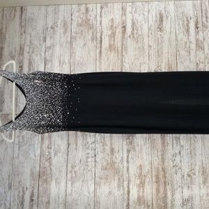 Black and silver long dress